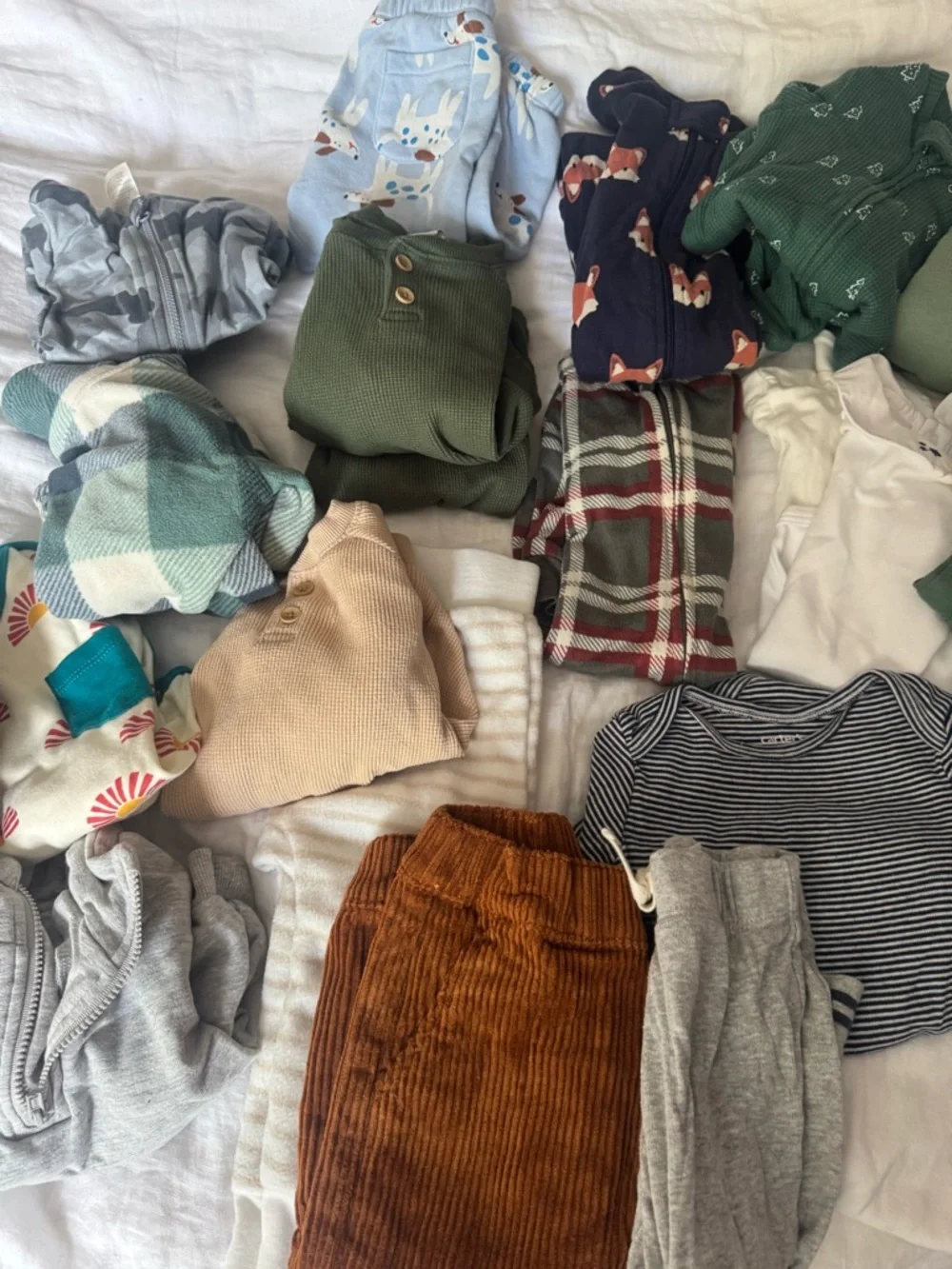 Assorted boys 6-18 months Clothing Bundle - Green, Mustard & Blue Pieces